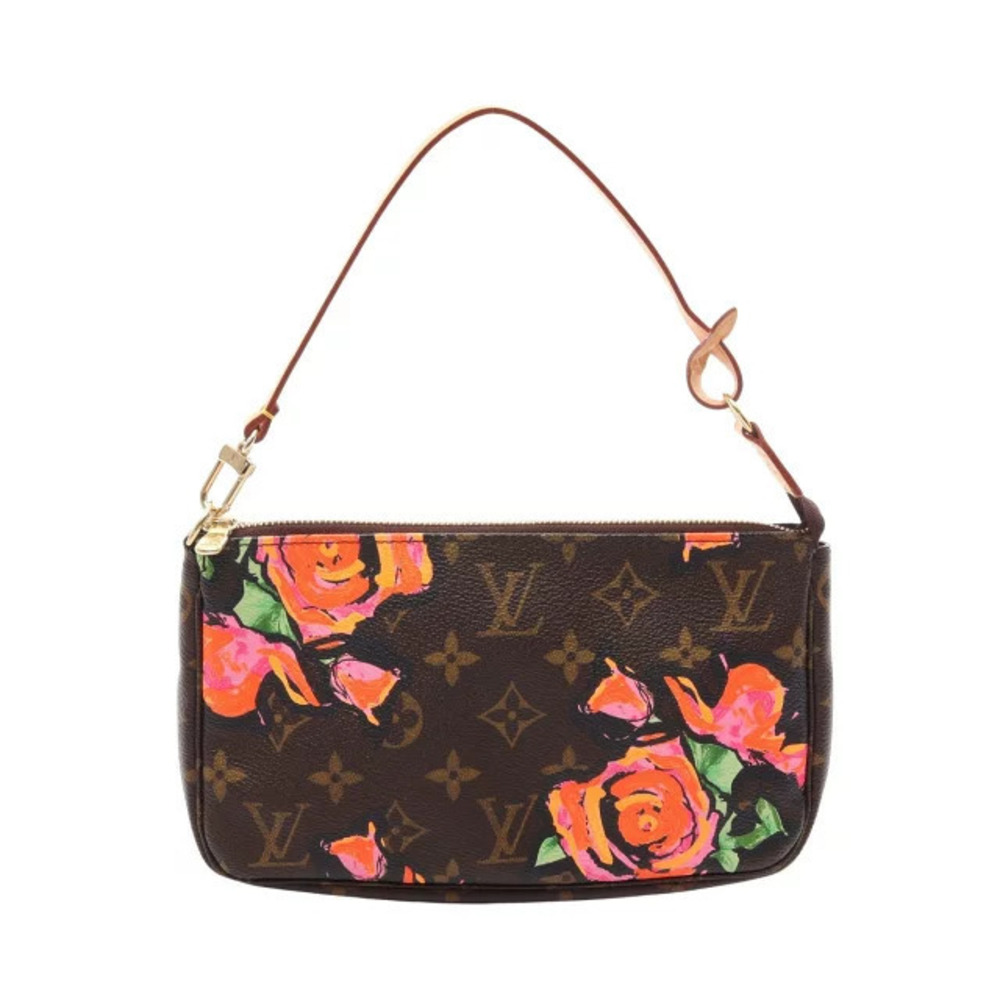 Louis Vuitton Pochette Accessoires Monogram Handbag Canvas Rose Multicolor Pink